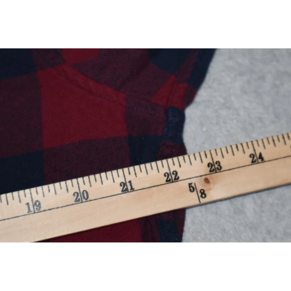 J.Crew Flannel Men Large Purple Navy Buffalo Plaid Classic Fit Long Sleeve Shirt